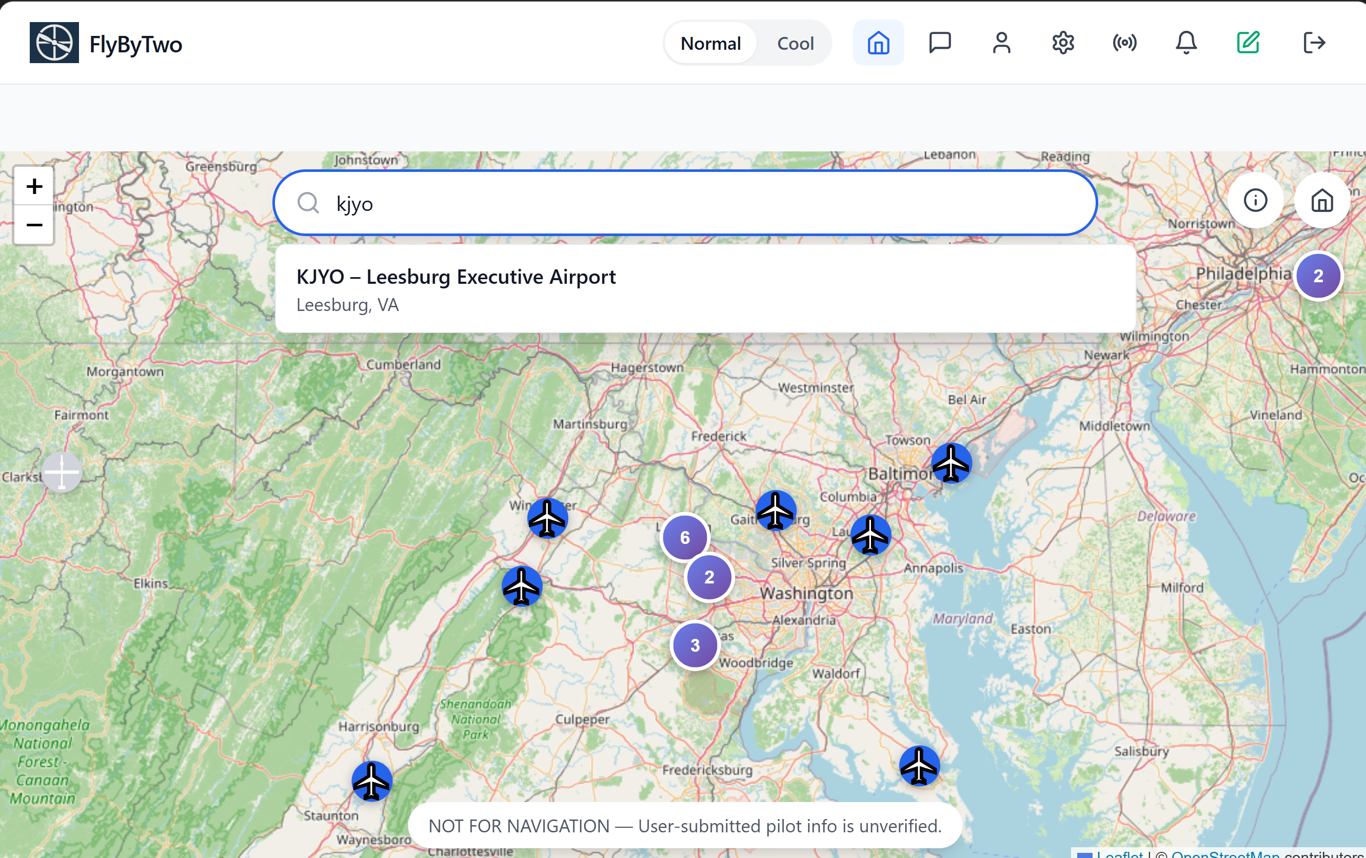 FlyByTwo - Pilot Social Networking Platform